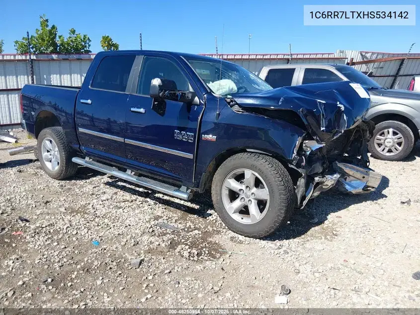 1C6RR7LTXHS534142 — 2017 RAM 1500, передняя часть, фото до ремонта
