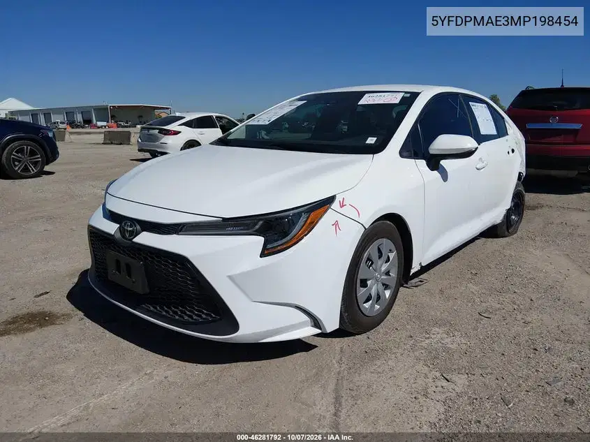 2021 Toyota Corolla L VIN 5YFDPMAE3MP198454 фото 3