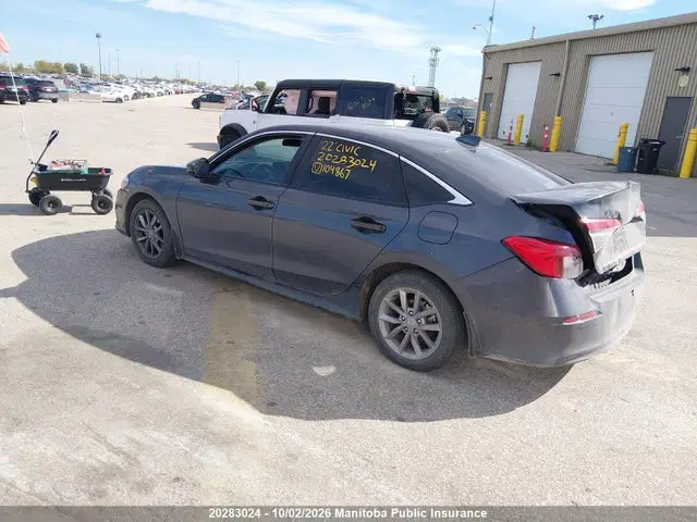 2022 Honda CIVIC EX VIN 2HGFE2F35NH104867 фото 3