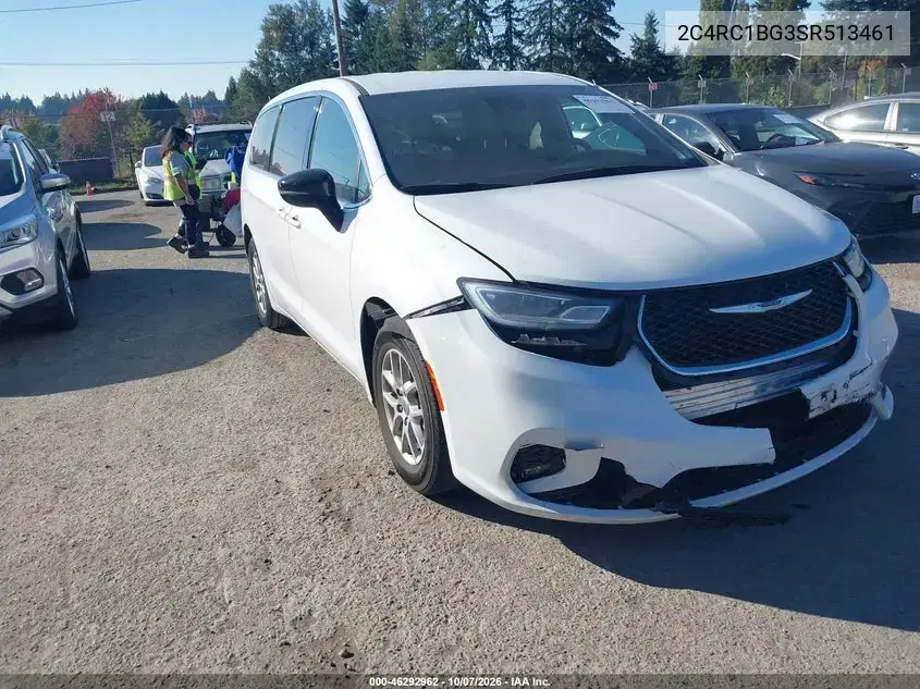 2C4RC1BG3SR513461 — 2025 Chrysler Pacifica, Передняя часть, фото до ремонта