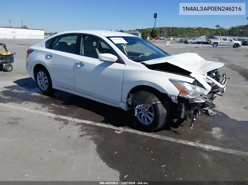 1N4AL3AP0EN246216 — 2014 Nissan Altima, передняя часть, фото до ремонта