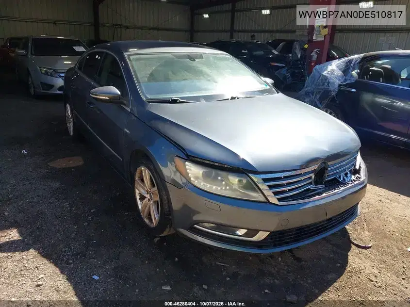 WVWBP7AN0DE510817 — 2013 Volkswagen Passat CC, передняя часть, фото до ремонта