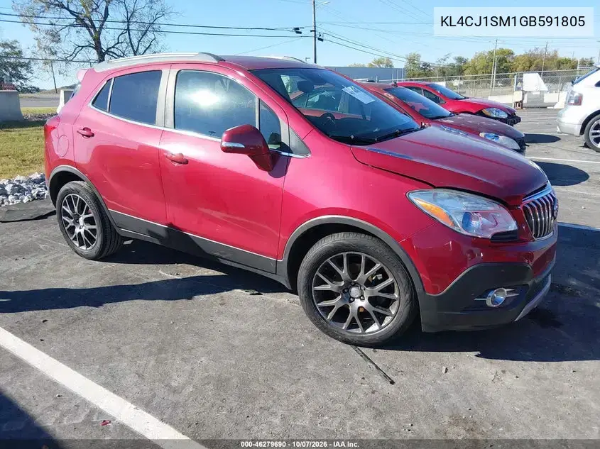 KL4CJ1SM1GB591805 — 2016 Buick Encore, Передний левый, фото до ремонта