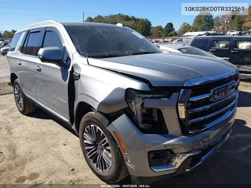 1GKS2BKD0TR332569 — 2026 GMC Yukon, передняя часть, фото до ремонта