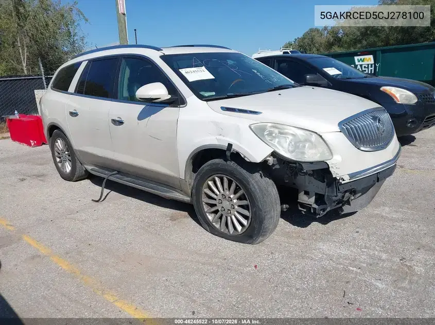 5GAKRCED5CJ278100 — 2012 Buick Enclave, Передняя часть, фото до ремонта