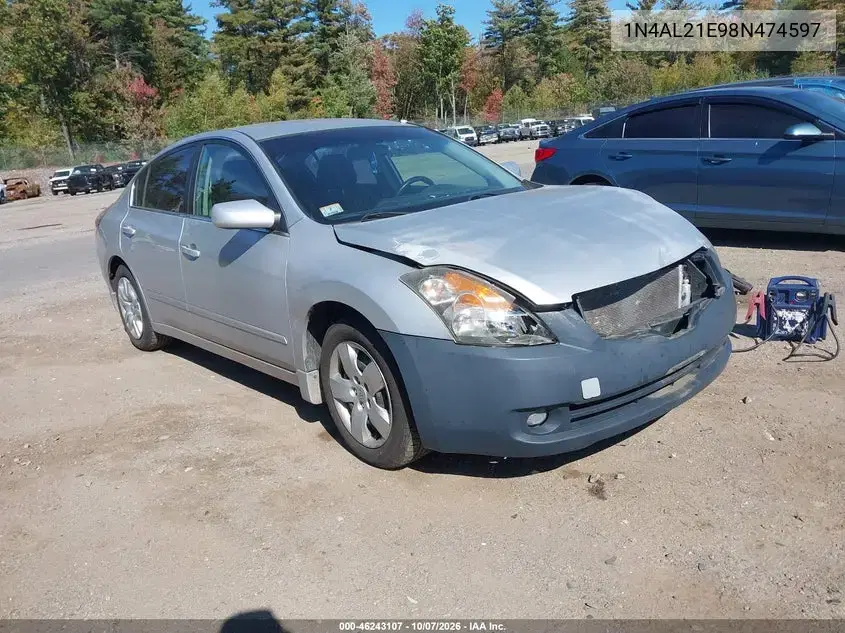 1N4AL21E98N474597 — 2008 Nissan Altima, передняя часть, фото до ремонта