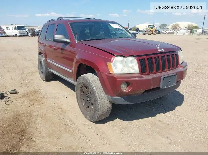 1J8GS48KX7C502604 — 2007 Jeep Grand Cherokee, Возвращение во владение, фото до ремонта