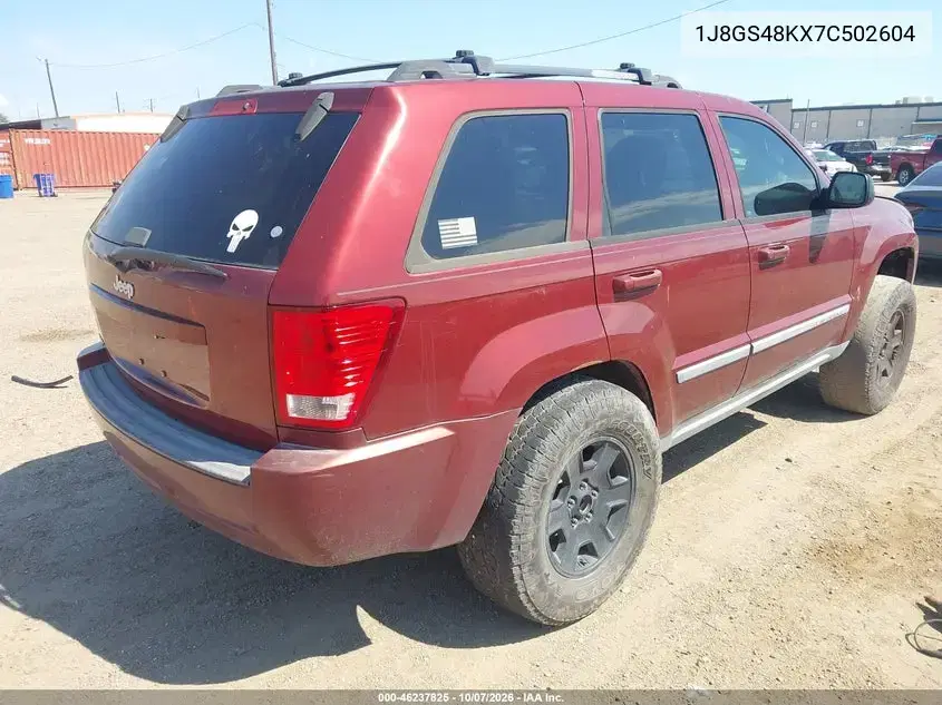 2007 Jeep Grand Cherokee Laredo VIN 1J8GS48KX7C502604 фото 4