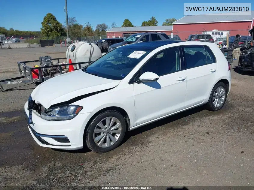 2018 Volkswagen Golf Tsi S/Tsi Se VIN 3VWG17AU9JM283810 фото 3