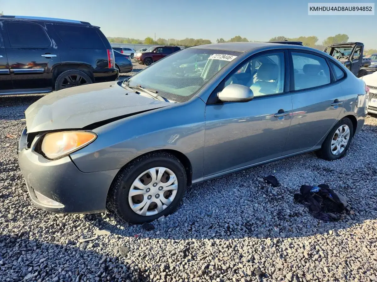 KMHDU4AD8AU894852 — 2010 Hyundai Elantra, передняя часть, фото до ремонта