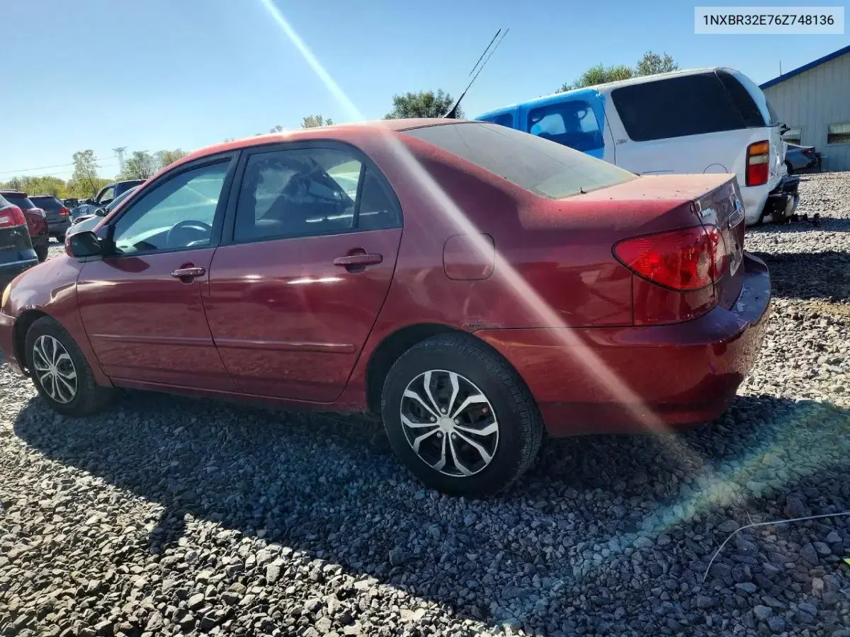 2006 Toyota Corolla Le VIN 1NXBR32E76Z748136 фото 2