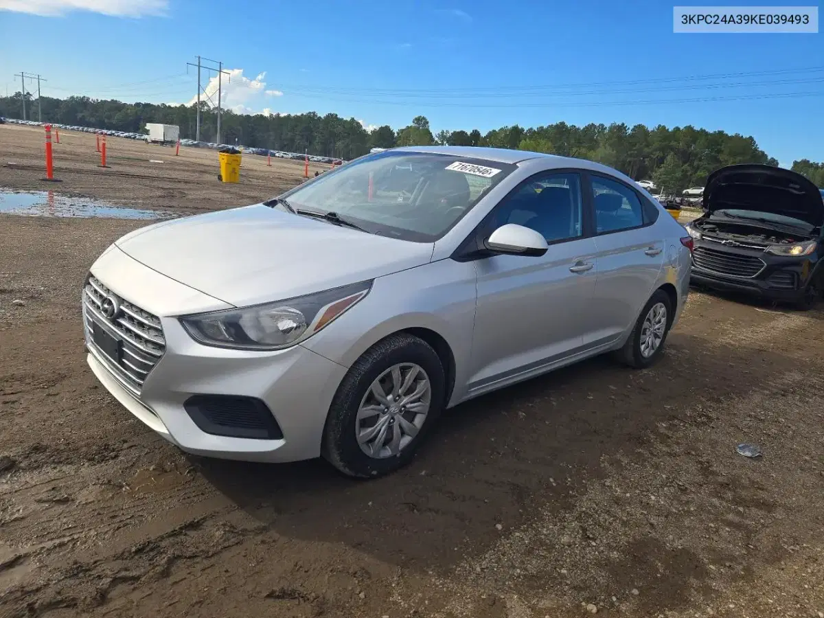 3KPC24A39KE039493 — 2019 Hyundai Accent, механические повреждения, фото до ремонта