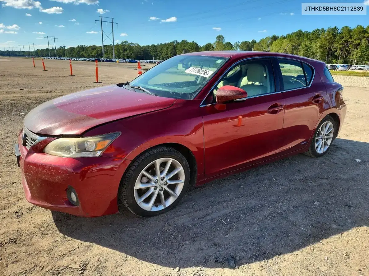 JTHKD5BH8C2112839 — 2012 Lexus CT, мелкие вмятины и царапины, фото до ремонта