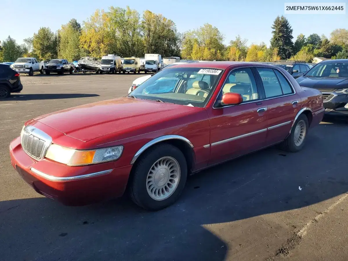 2MEFM75W61X662445 — 2001 Mercury Grand Marquis, задняя часть, фото до ремонта