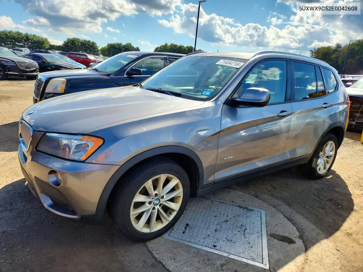 5UXWX9C52E0D42608 — 2014 BMW X3, передняя часть, фото до ремонта