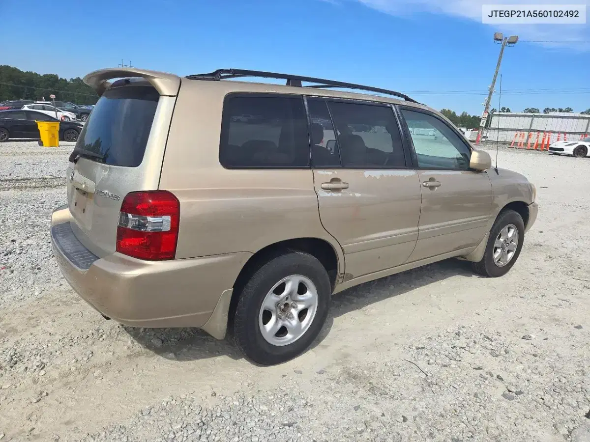 2006 Toyota Highlander Base VIN JTEGP21A560102492 фото 3