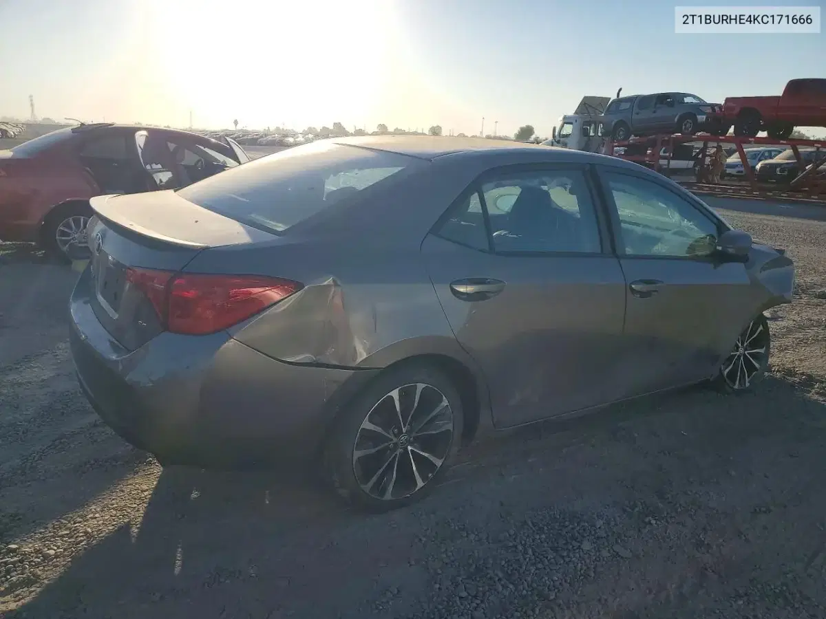 2019 Toyota Corolla Se VIN 2T1BURHE4KC171666 фото 3